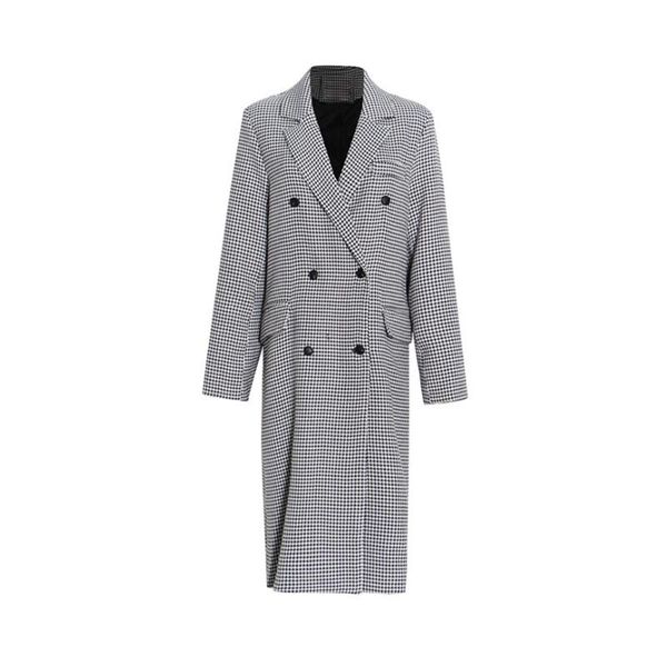 

women's suits & blazers fashionable simple double breasted straight atmospheric commuter design mid length ladies suit, White;black