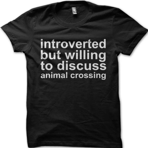 

Introverted but will to discuss... funny printed t-shirt 9038, White;black