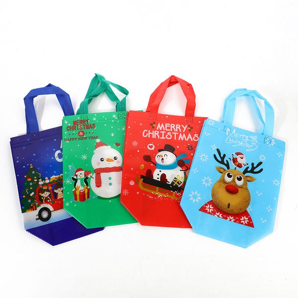 Weihnachten Vlies Handtasche Sack Weihnachtsmann Süßigkeiten Geschenktüte Schneemann Elch Muster Geschenke Säcke Haushaltshandtaschen Einkaufstaschen BH5186 TYJ