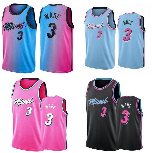 

men s-6xl basketball jersey 3 dwayne wade red white black blue pink yellow sleeveless city jerseys, Black;red