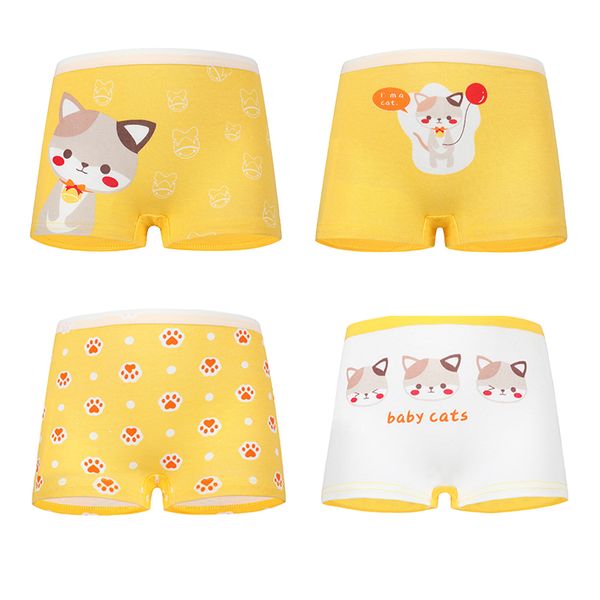 Mutandine per bambini Mutandine per ragazze in cotone di alta qualità Mutande per bambini Modello simpatico gatto Boxer per bambini Pantaloni morbidi per ragazza