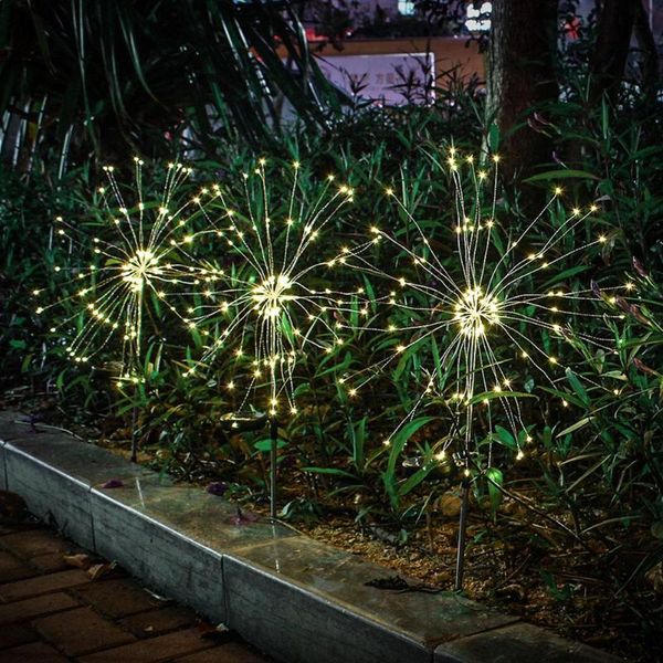 

solar lamps powered 105led starburst fairy light firework string ip44 waterproof christmas decor lamp
