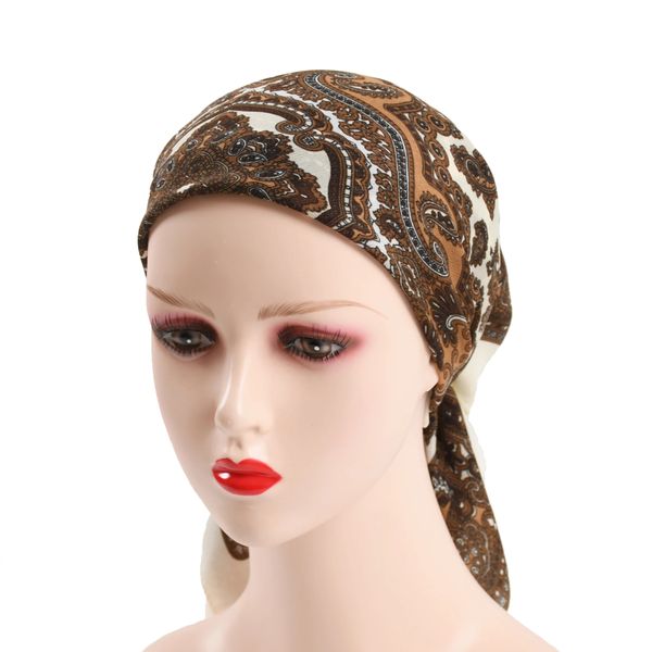 Russo National Headscarf Floral Impresso Handkerchief Retro Bandanas Cabeça Muçulmana Envoltórios Femininos Headband Scarfs