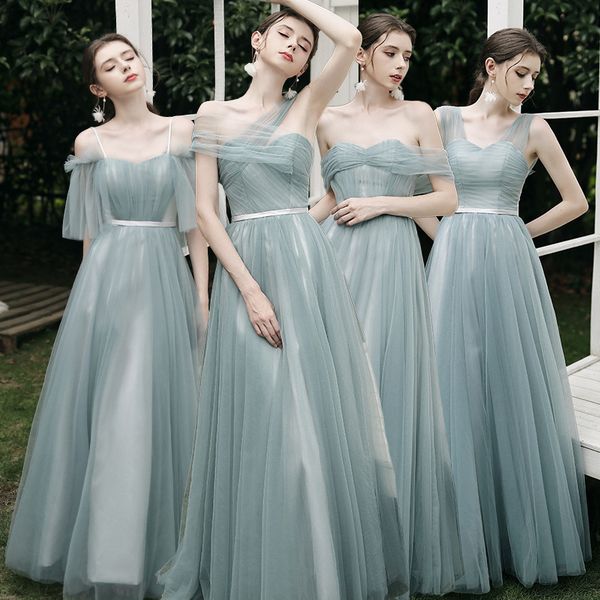 

bridesmaid dresses party bridesmaid mid long 2021 spring and summer plus size fairy temperament sister group banquet host graduation, White;black