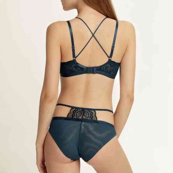 

ultra thin lace bra back cross back lingerie bra set, Black;white