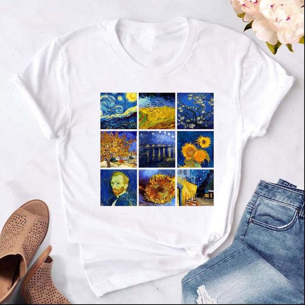 

zogank casual womens t shirt summer women art painting printed tees harajuku tee short sleeve female shirts fashion ladies, White