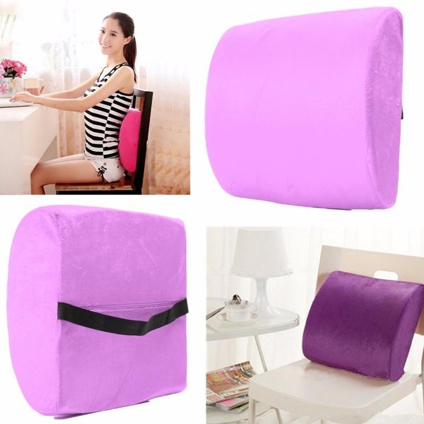 

waist support chair pillow memory foam lumbar cushion seat back car home office, Black;gray