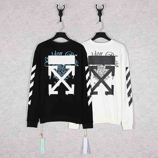 

water drop dissolving arrow round neck sweater for men and women, Black