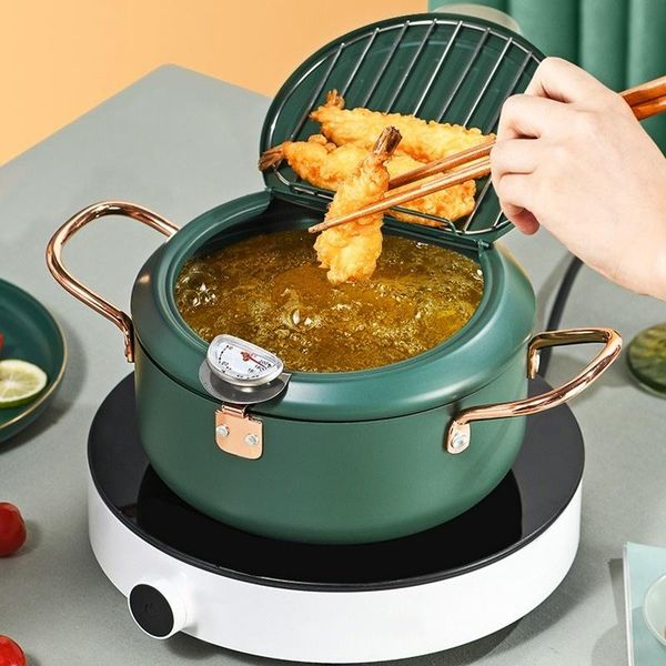 

pans kitchen gadgets japanese style fryer with lid and home mini induction cooker gas small oil pan