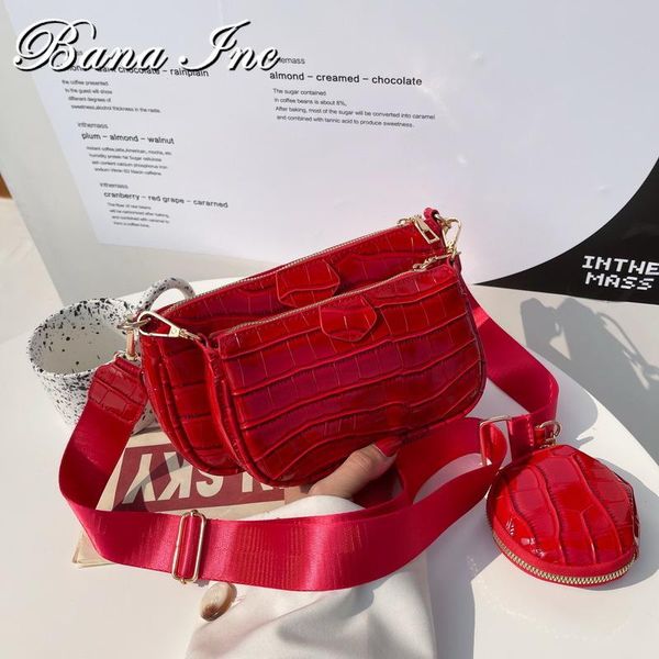 

evening bags 3-in-1 crossbody bag women brand designer 3pc set shoulder messenger with small purse wide strap casual