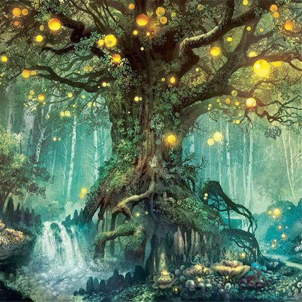 

paintings diy oil painting by numbers magic forest ancient trees kits abstract paint picture on canvas for wall art