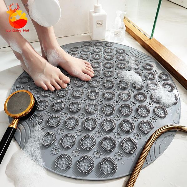 

environmental protection pvc circular bathroom non-slip mat household shower suction cup massage foot bath mats