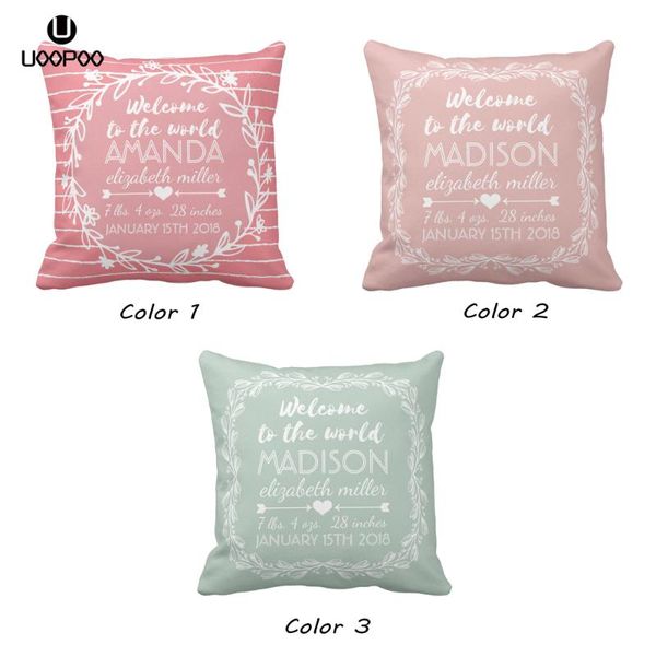 

custom baby pillow cover pink nursery wreath stripe kids cushion printed mint green peach polyester case 45*45 cushion/decorative