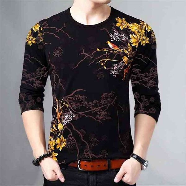 

men's fashion long-sleeved t-shirt 3d printed personality trend style clothing young and middle-aged  - 4xl 210813, White;black