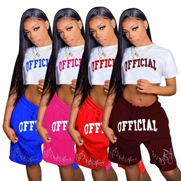 

2021 new summer women tracksuits designer round neck solid color positioning printing two piece sets fashion leisure short sleeve shorts out, Gray