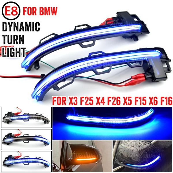 

2pcs flowing water blinker side mirror flashing light led dynamic turn signal for x5 f15 2013-2021 emergency lights