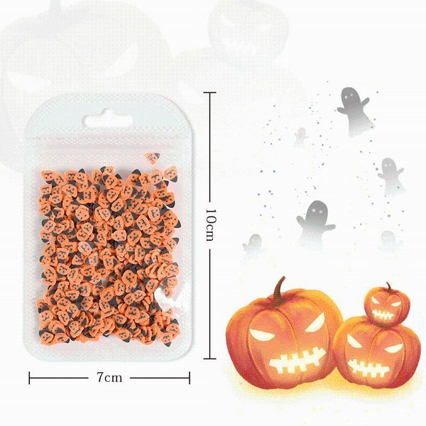 

nail art decorations 10g demon pumpkin bat pattern colorful mixed style polymer clay flake for manicure halloween resin rk140156, Silver;gold