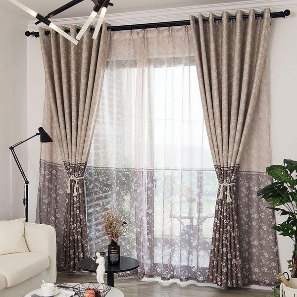 

curtain & drapes pastoral wind imitation mosaic printing floret shading curtains for living dining room bedroom.