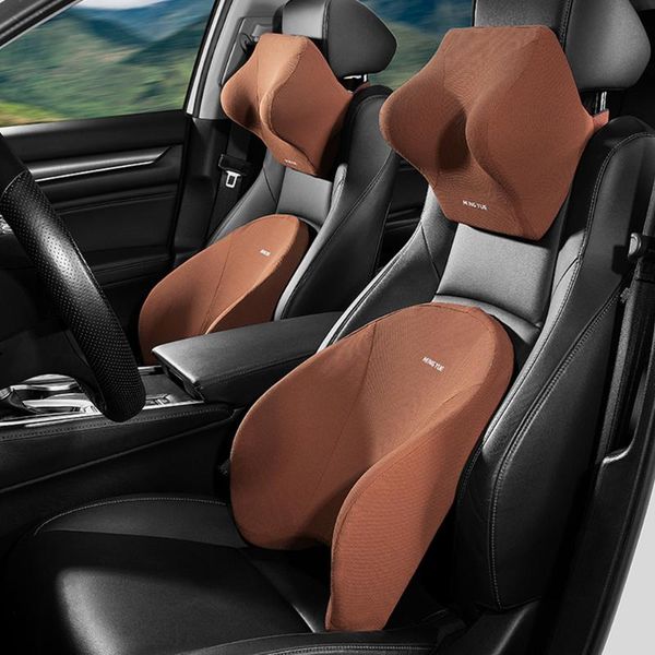 

seat cushions car lumbar support neck pillow universal soft pillows cushion memory foam back auto accessories