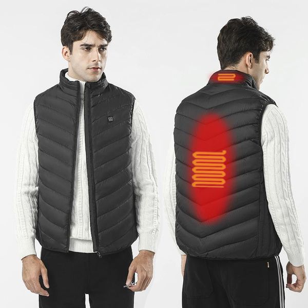 

men's vests electric heating vest male usb charging treasure warm suit winter men mens jacket 2 heatable areas, Black;white