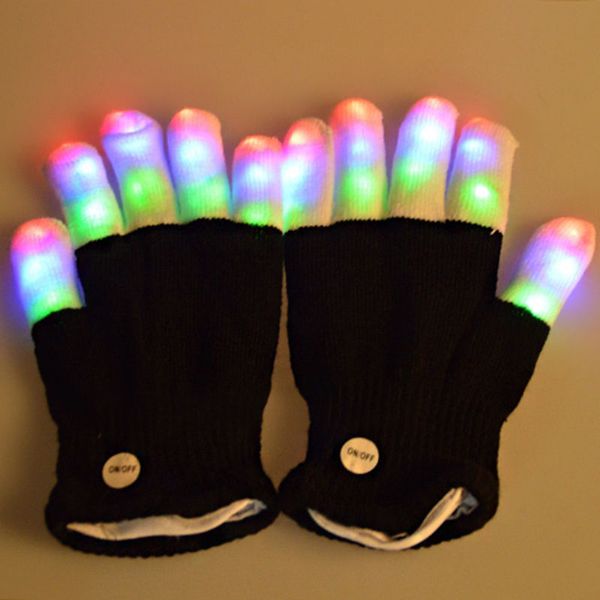 Outdoor-Spiele, 7 Modi, Farbwechsel, LED-Handschuh, für Konzert, Party, Halloween, Weihnachten, Finger, blinkende leuchtende Finger, leuchtende Handschuhe