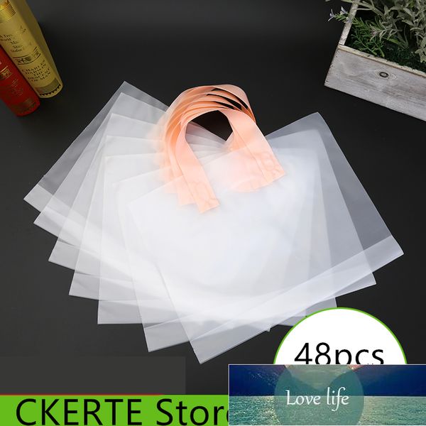 Party Supplies 48 stücke Transparente Plastiktüte Kleidung Gedruckt Geschenkbeutel Bekleidungsgeschäft Paket Einkaufen mit Griff