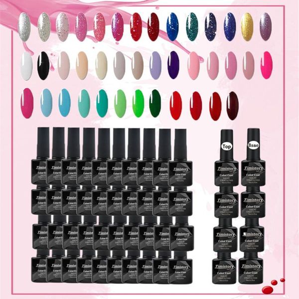 

nail art kits 10/20/30/40 uv led polish set 8ml semi-permanent gel with primer and sealing layer y match the color