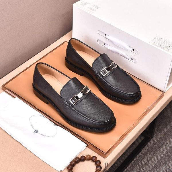 

dress shoes fashion classic retro business men genuine leather casual luxury banquet shoe, Black