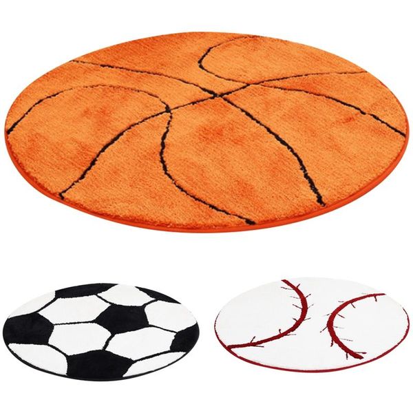 

carpets fiber round carpet floor mats imitation wool living room cartoon non-slip