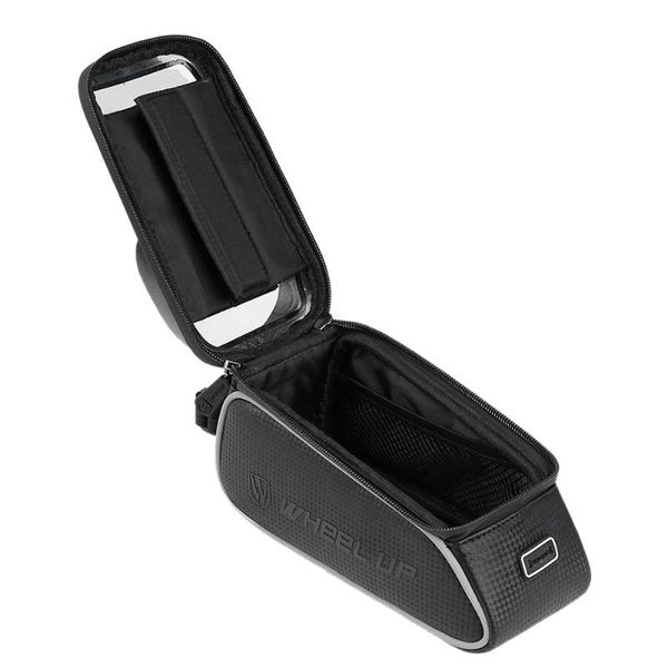 

cycling bags 1l outdoor bicycle waterproof handlebar bag mountain bike frame saddle 6 inch press screen reflective strip riding