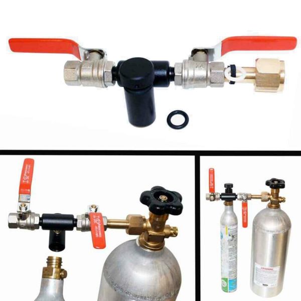 

drinking straws dual valve for sodastream co2 tank refill station filling charging adapter cga-320 heavy duty 1/4 turn valves