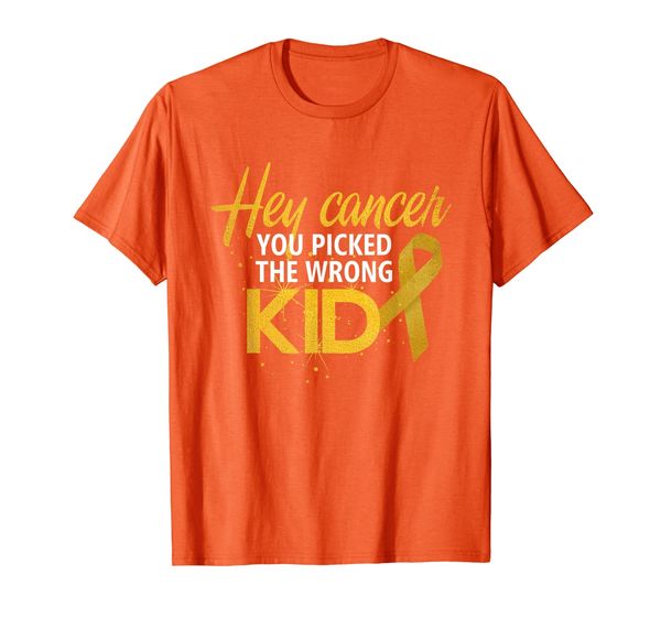 

hey cancer you picked the wrong kid | childhood cancer shirt, White;black