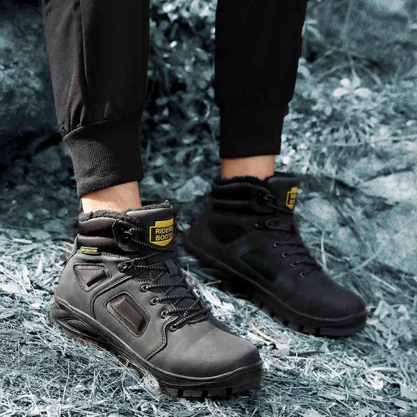 

dress shoes golden sapling men's snow boots warm plush winter fashion tactical mountain boot retro style leisure trekking men zob6, Black