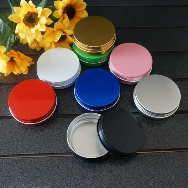 

storage bottles & jars 60g 60ml gold green empty aluminum box metal tin round cosmetic cream diy portable jar tea pot black containers