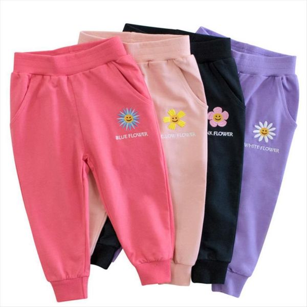 

girls trousers childrens outerwear pure cotton solid color thin section foreign style sports pants, Blue