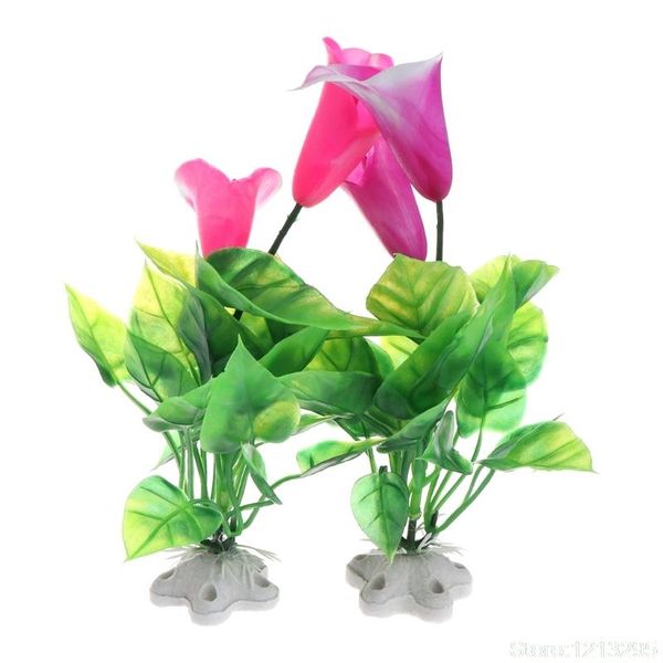 

decorations aquatic plants fish tank decor artificial ceramic base ornaments aquarium grass w210