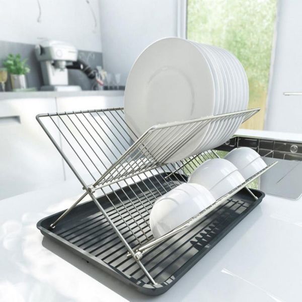 

kitchen storage & organization carbon steel single-layer dish bowl draining rack cage household tableware organizer tray box basket supplies