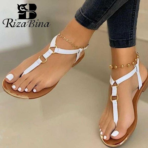 

sandals rizabina plus size 34-43 2021 fashion women's round toe buckle women shoes for summer casual office party footwear, Black