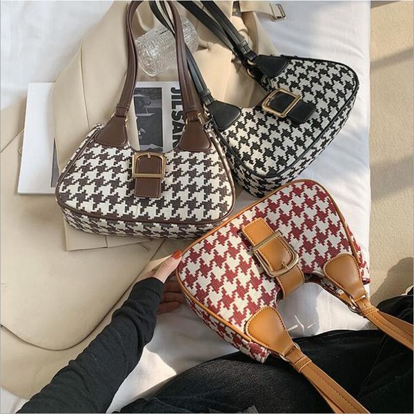 

ladies small bags 2021 fashion shoulder underarm contrast checked handbags totes
