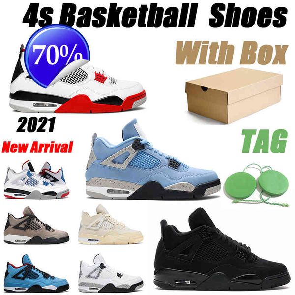 

4 mens basketball shoes 4s black cat 2023 university blue fire red white cement cool grey men trainer sports sneakers