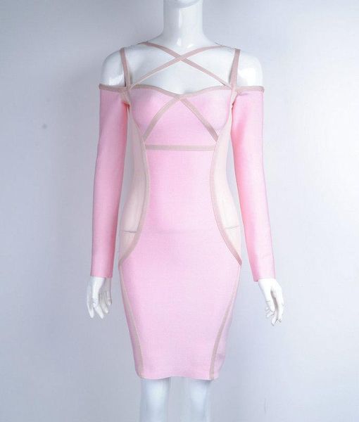 

casual dresses 2021 long sleeve fashion attractive cute elegant celebrity party bandage dress, Black;gray