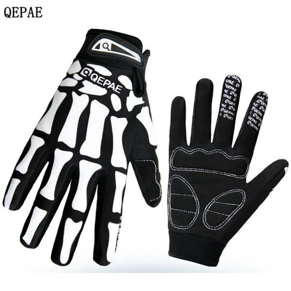 

cycling gloves black white skeleton bike glove bicycle long finger autumn winter windproof outdoor shockproof sports
