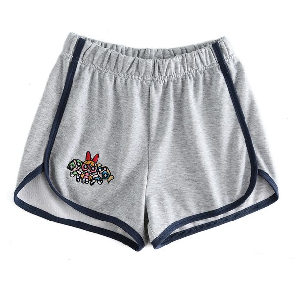 

women's shorts 2020 autumn star sports short fashion trendsetter embroidered running fitness pants, White;black