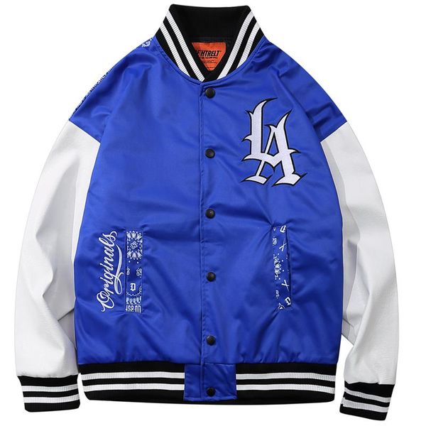 

men's jackets men hip hop streetwear baseball jacket cashew flowers patchwork vintage 2021 harajuku fashion varsity coat, Black;brown