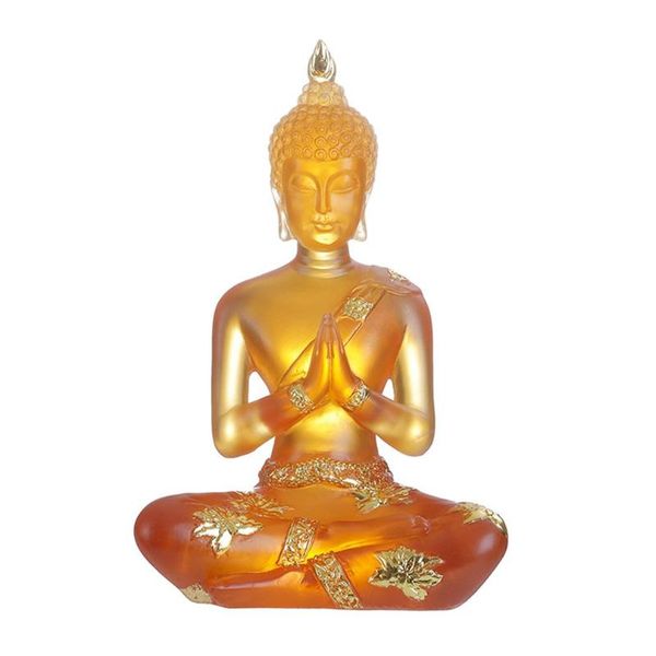 

novelty items transparent sitting buddha statue zen gesture thai resin figurine sculpture home office feng shui decoration ornament