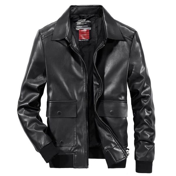 

cool black autumn and winter fashion lapel men's jacket, high-quality stand-up collar, comfortable, windproof and fashion