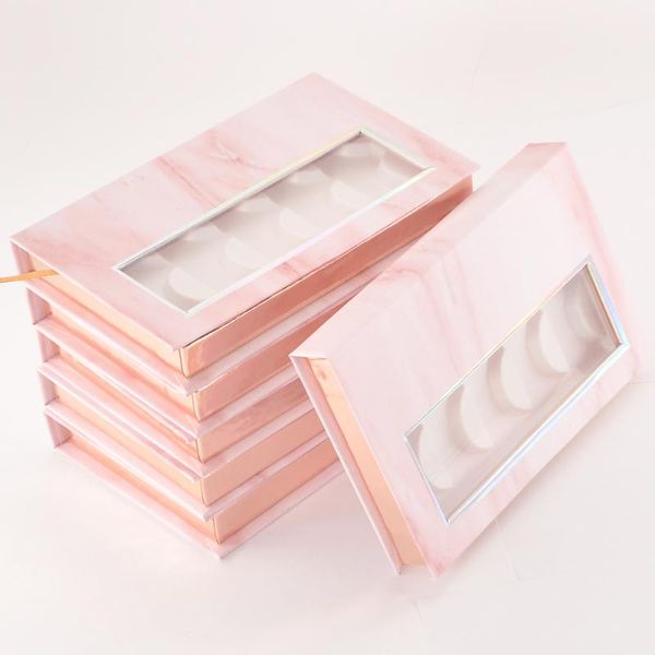 

false eyelashes 10/pack wholesale 5pairs eyelash packaging box lash book package 3d mink marble pink storage boxes makeup case vendors