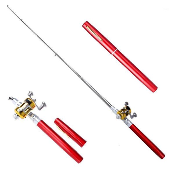 

extended mini portable pocket aluminum alloy fishing rod pen boat rods