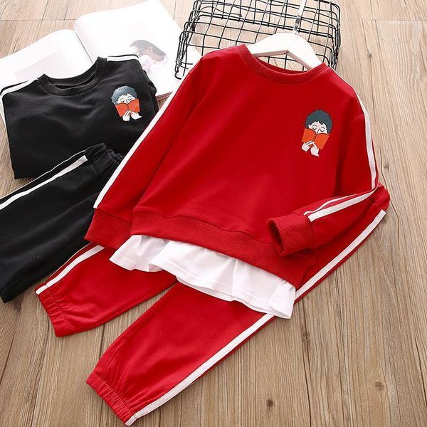 

clothing sets gooporson spring kids clothes tracksuits cartoon sweatshirt&pant 2 pieces fall littl girls korean boys outfits set1, White