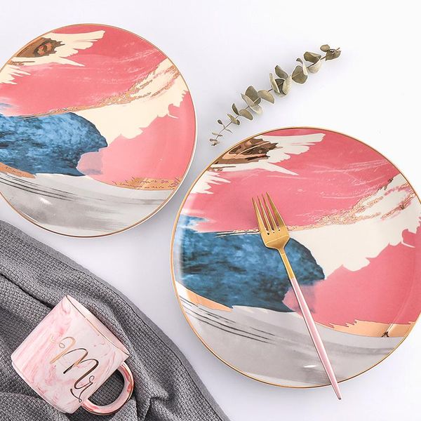 

creative cloud plate ceramic colorful dish bright colors 10inch porcelain serving dinner kitchen decor party wedding dishes & plates